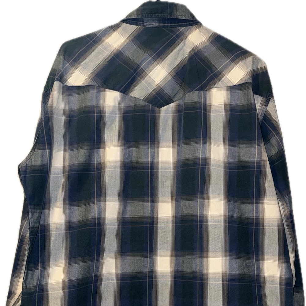 Larry Mahan- 90’S Country | Plaid Men's Round Pearl Snap Western Cowboy | XL - Picture 2 of 8